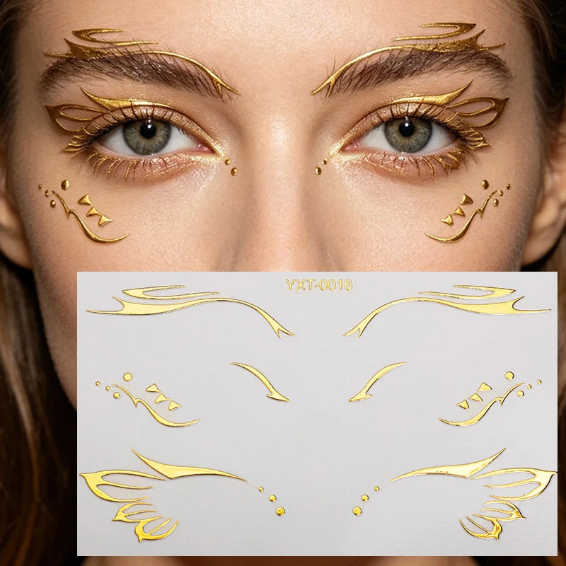 Holographic Laser Eyeliner Stickers – Waterproof Face Art Decals Face Art Sticker PRIMED YXT-016-1Pc