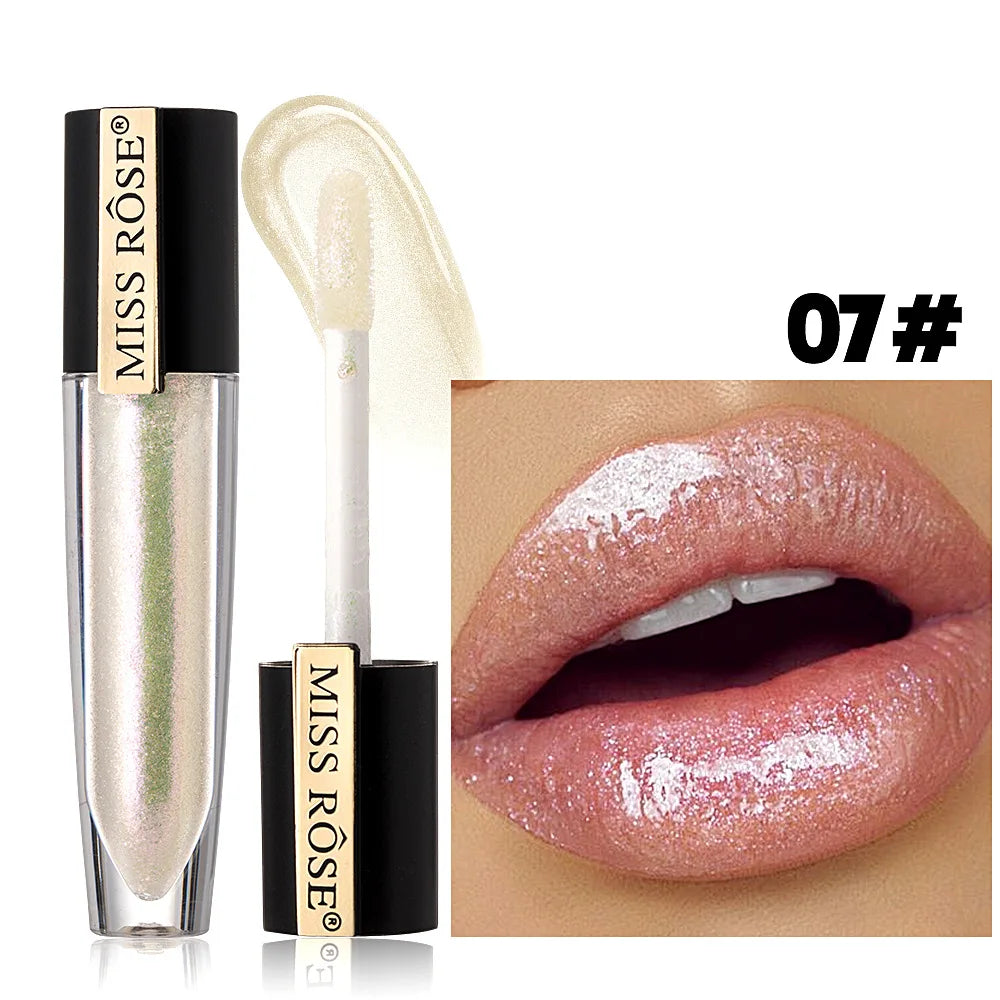 MISS ROSE Pearlescent Liquid Lip Glaze – Waterproof & Hydrating Liquid Lip Gloss PRIMED 7701-028M-07
