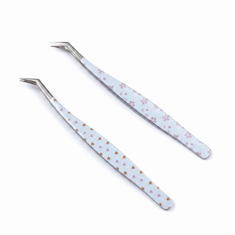 Curved Anti-Static Eyelash Extension Tweezers | Cartoon Design Eyelash Tweezers PRIMED