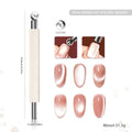 3-in-1 Dual-Ended Cat Eye Nail Magnet Stick | Salon Tool Nail Art Magnet PRIMED white