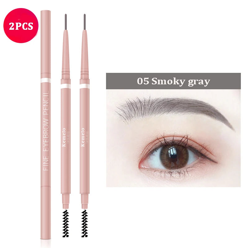 1.5mm Ultra Fine Waterproof Eyebrow Pencil with Brush – 6 Shades