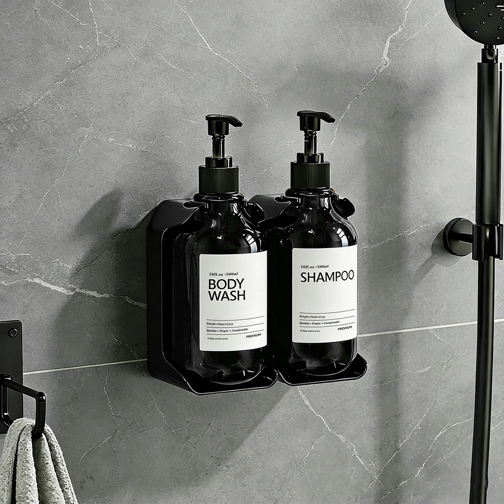 Wall Mount Shampoo & Conditioner Dispenser – 2 or 3 Chamber Set Shower Dispenser Set PRIMED