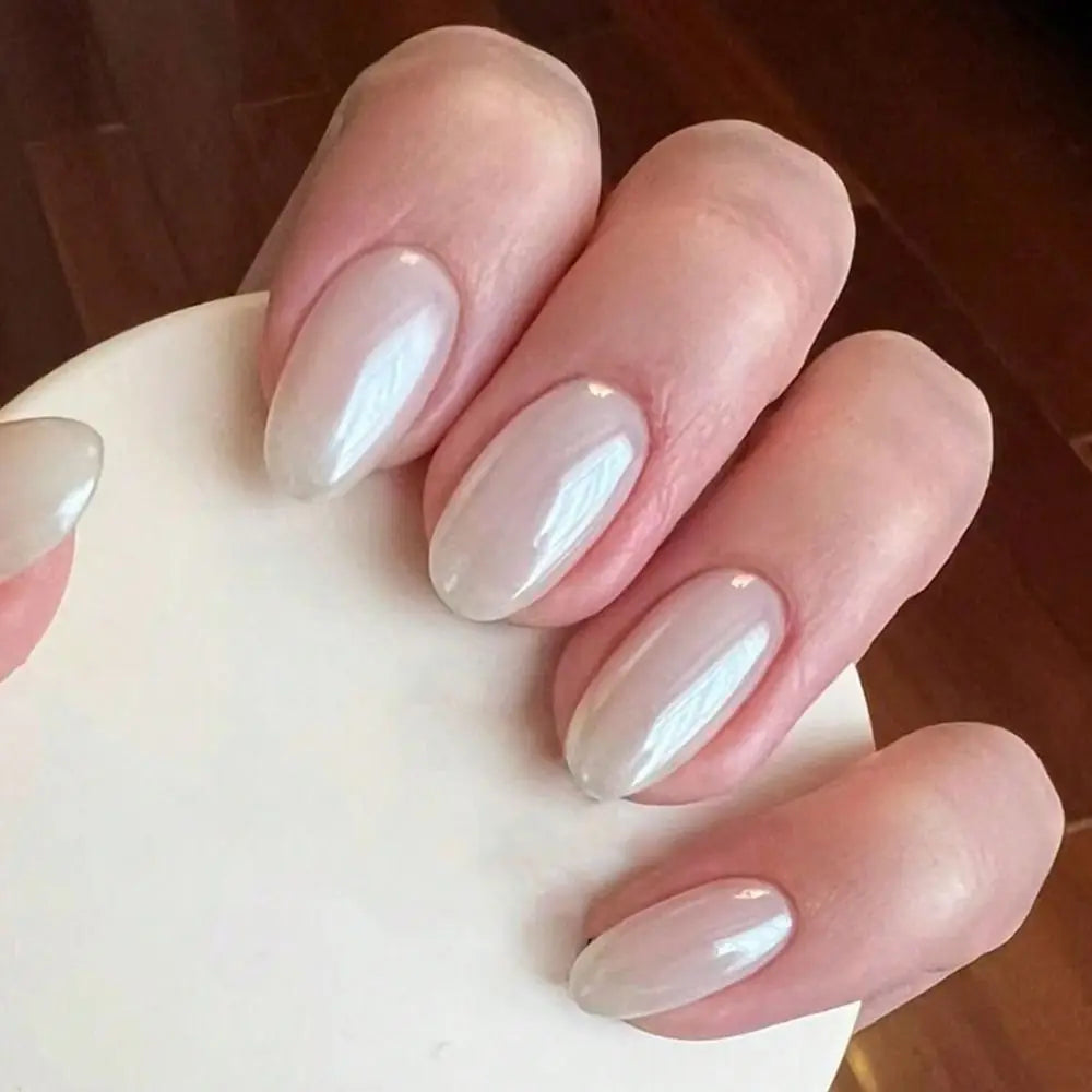 Long Almond French False Nails – Full Cover DIY Nail Tips