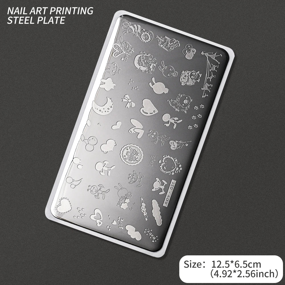 Nail Art Stamping Plate – Waves, Florals & Animal Designs