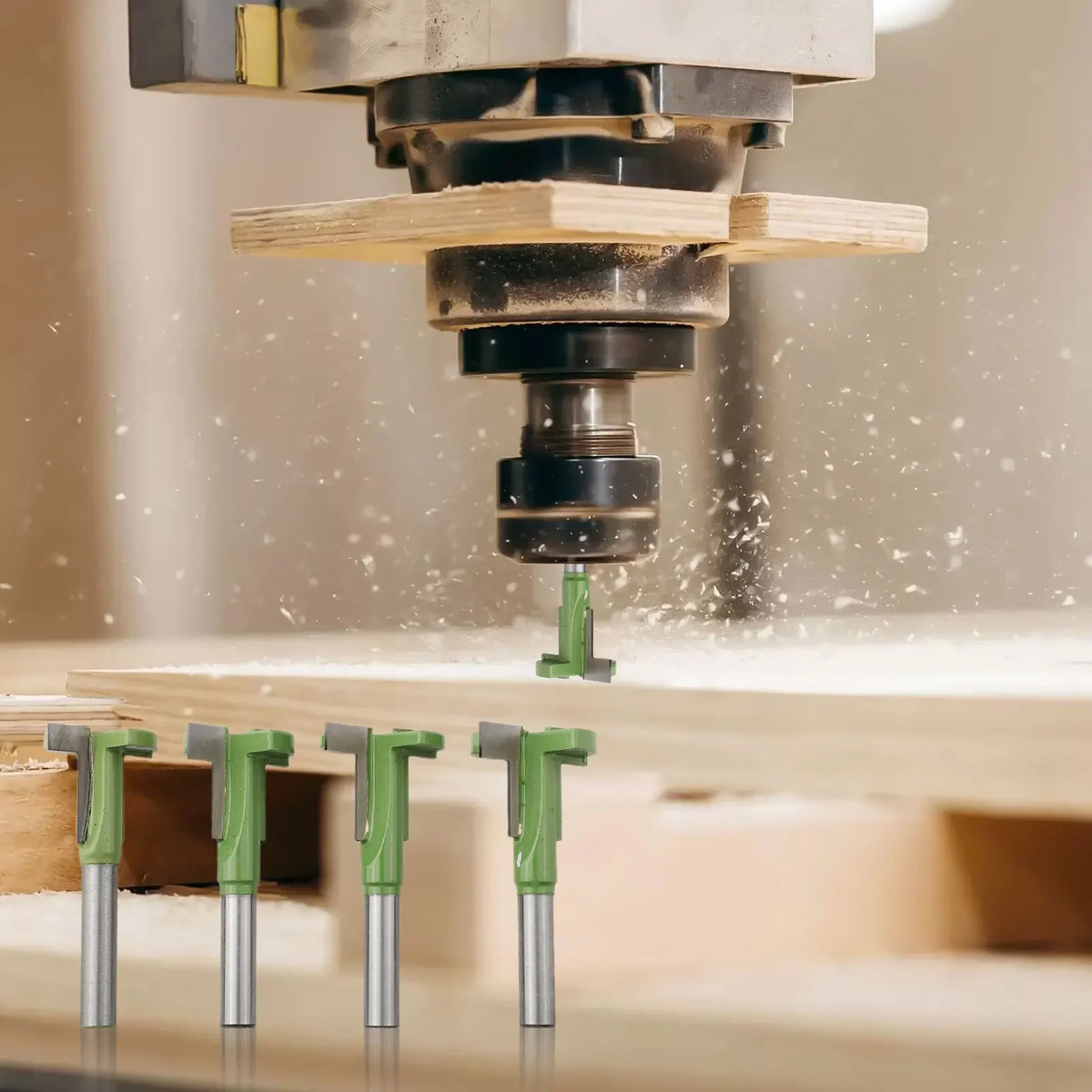 T-Slot Router Bits Set of 4 | 8mm Shank Woodworking