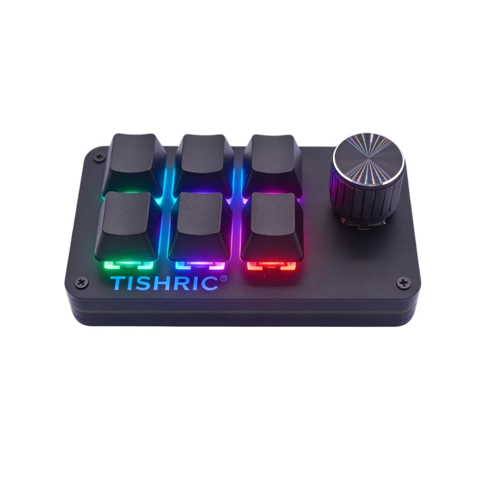 TISHRIC Mini Macro Mechanical Keypad 3/4/6 Key RGB Hotswap USB Macro Mechanical Keypad PRIMED 6 Keys 1 Knob China Mainland