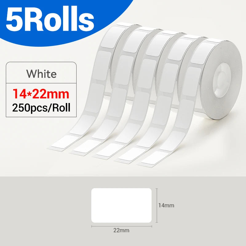 Niimbot Waterproof Label Rolls for D11 D110 D101 H1S Printer Thermal Label Rolls PRIMED 5Rolls 14x22mm