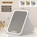 Portable LED Vanity Mirror – 3-Color Light & 360° Adjustable LED Vanity Mirror PRIMED White Big