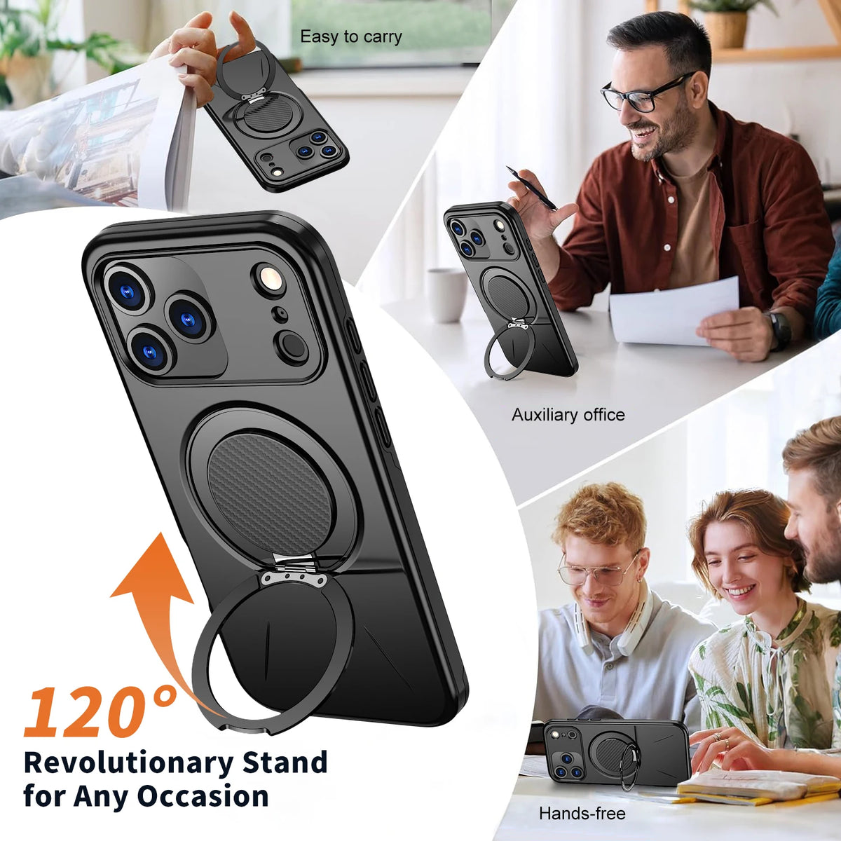 MagSafe 360° Magnetic Stand iPhone Case – Anti-Slip Cover Magnetic Phone Case PRIMED