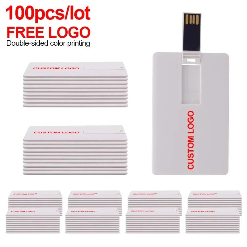 100-Pack Credit Card USB Flash Drives 4–64GB | Custom Logo USB Flash Drive PRIMED