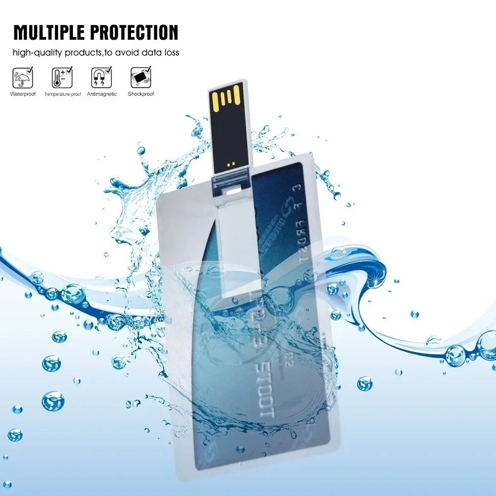 Credit Card USB Flash Drive 4–64GB | Waterproof Metal Memory Stick USB Flash Drive PRIMED