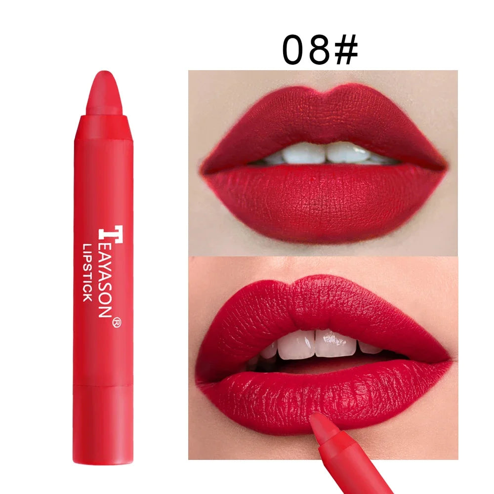 TEAYASON Matte Lip Liner Pen – Waterproof, 12 Shades Matte Lip Liner Pen PRIMED 08