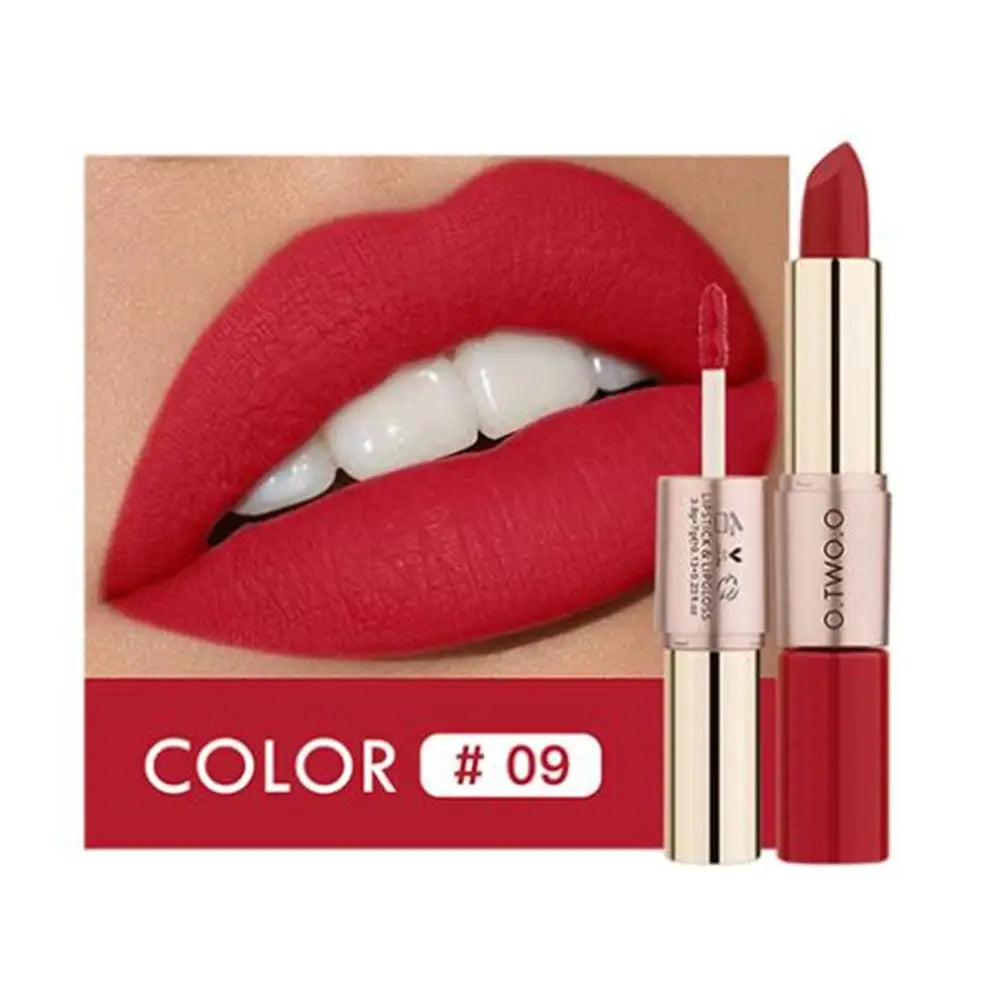 O.TWO.O 2-in-1 Matte Lipstick & Lip Gloss – 12 Colors Matte Lip Gloss PRIMED 09