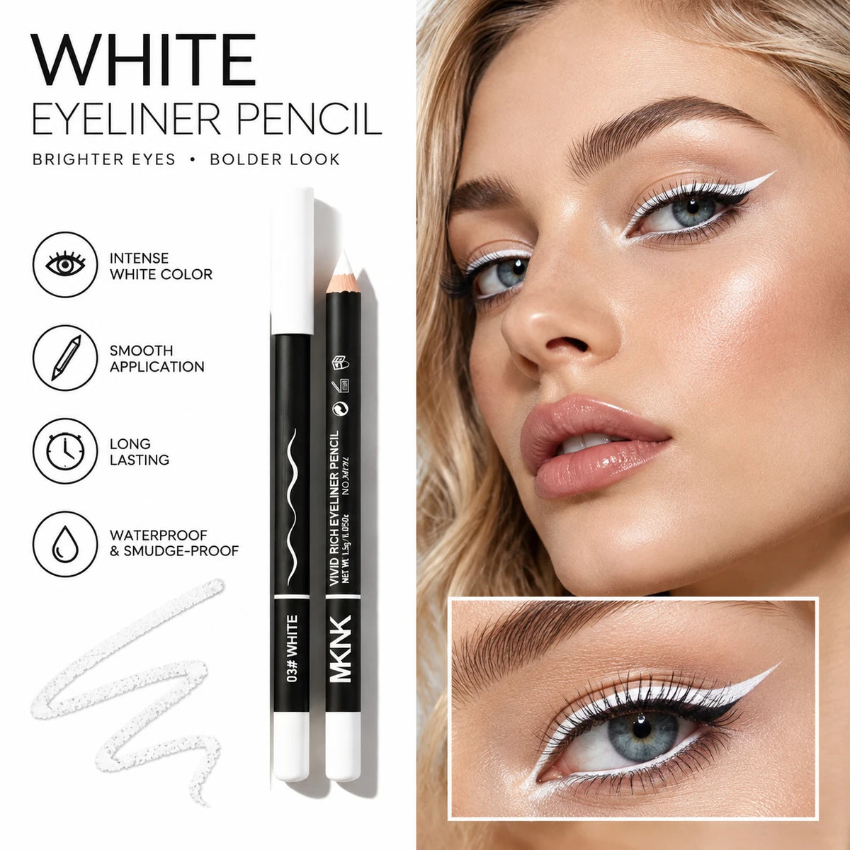 Wooden Dual-Use Eyeliner & Eyebrow Pencil – Waterproof Gel