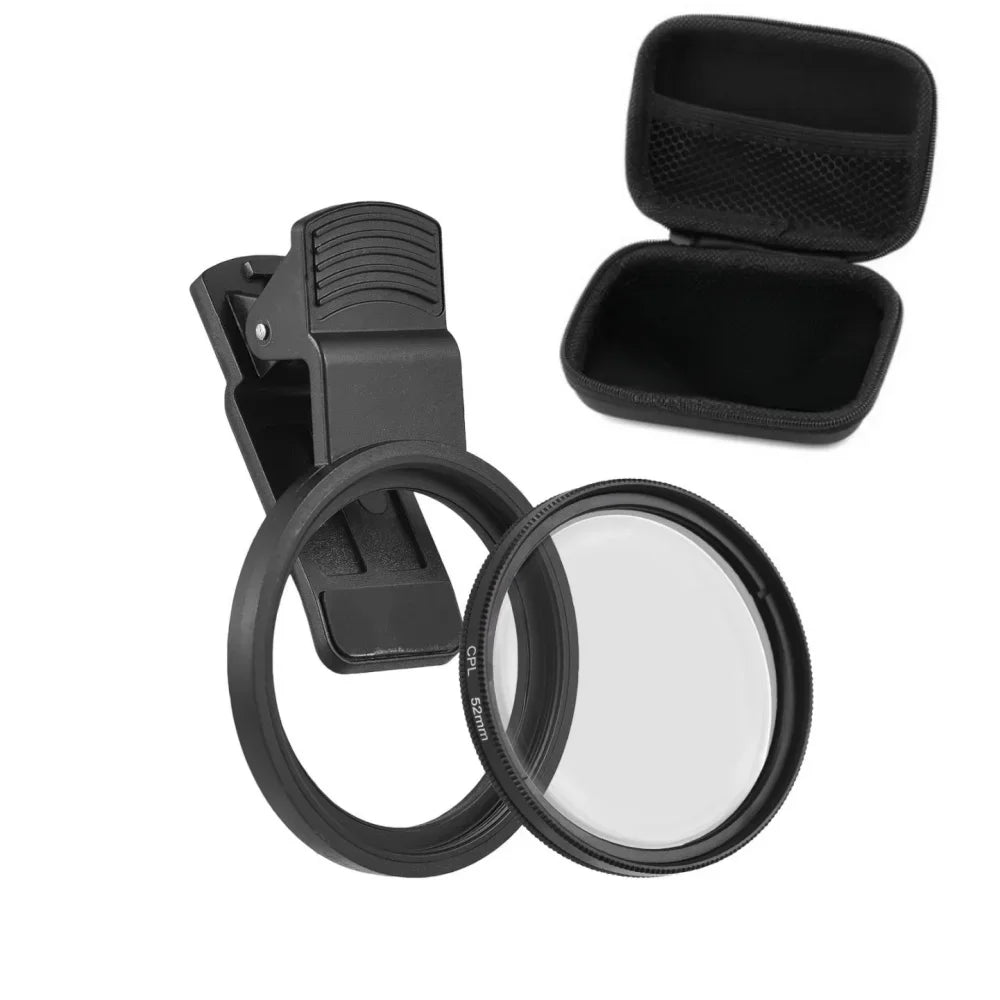 52mm CPL Filter Clip-On Lens for Smartphones | Maerknon Phone Camera Filter PRIMED Black-B