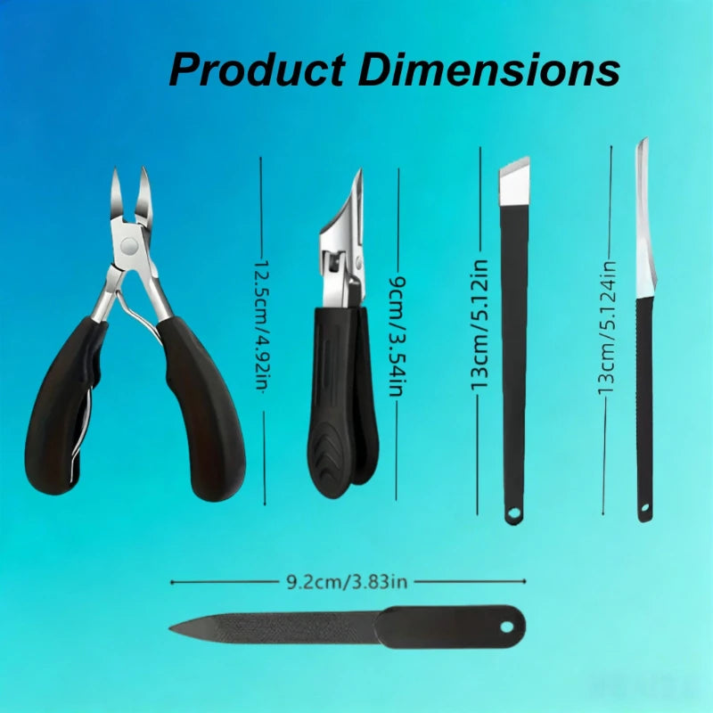 Stainless Steel Toenail Clipper & Foot Care Kit – 1/5 Pcs