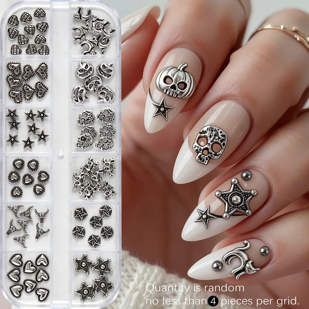 Halloween Nail Charms Set – Pumpkin, Black Cat & Star Designs Nail Art Charms PRIMED A1