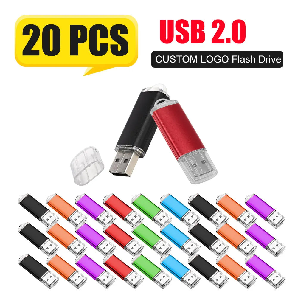 20-Pack Metal USB Flash Drives 512MB–128GB | Free Custom Logo USB Flash Drive PRIMED