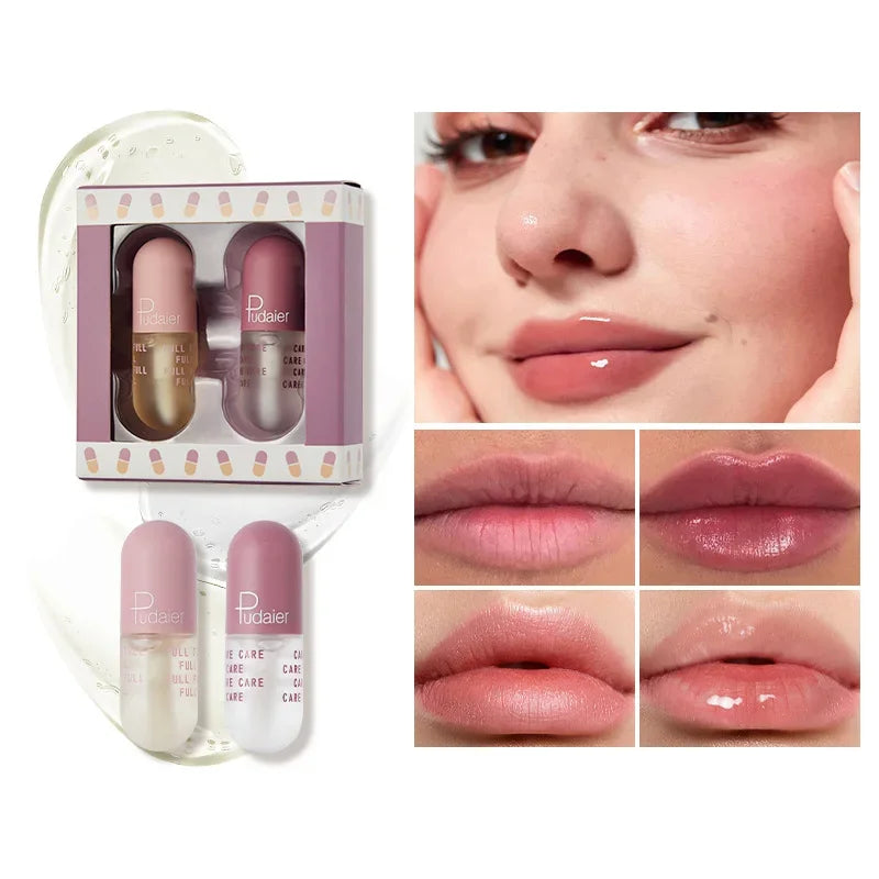 Mini Capsule Lip Balm & Plumping Oil Set – Jelly Lip Gloss Kit