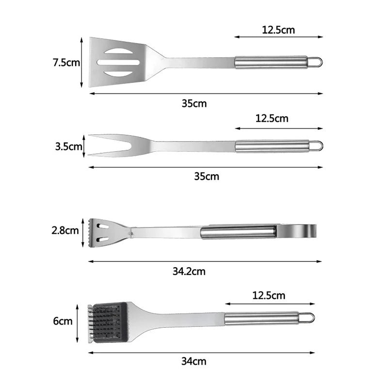 20-Piece Stainless Steel BBQ Grill Tools Set with Canvas Bag BBQ Grill Tools Set PRIMED