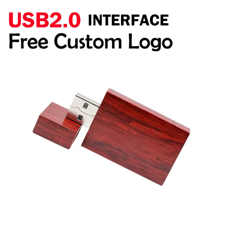 Wooden USB Flash Drive Custom Logo 4GB–128GB | Gift Box USB Flash Drive PRIMED 128 GB Red wood NO box