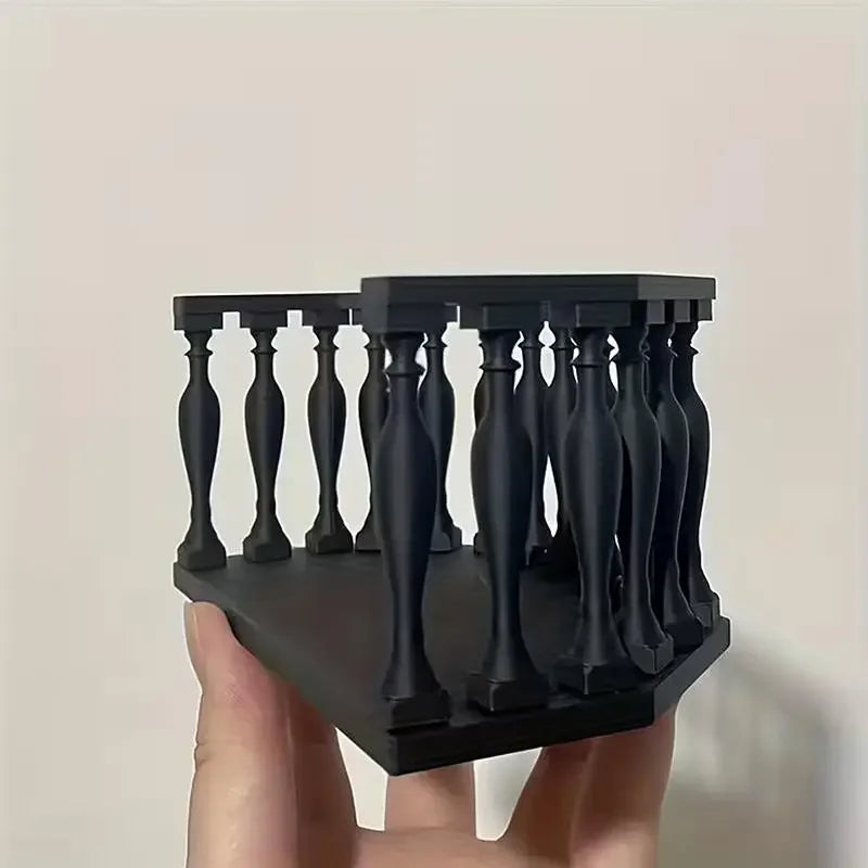 Miniature Dollhouse Balcony with Railing – European Style DIY Dollhouse Accessory PRIMED