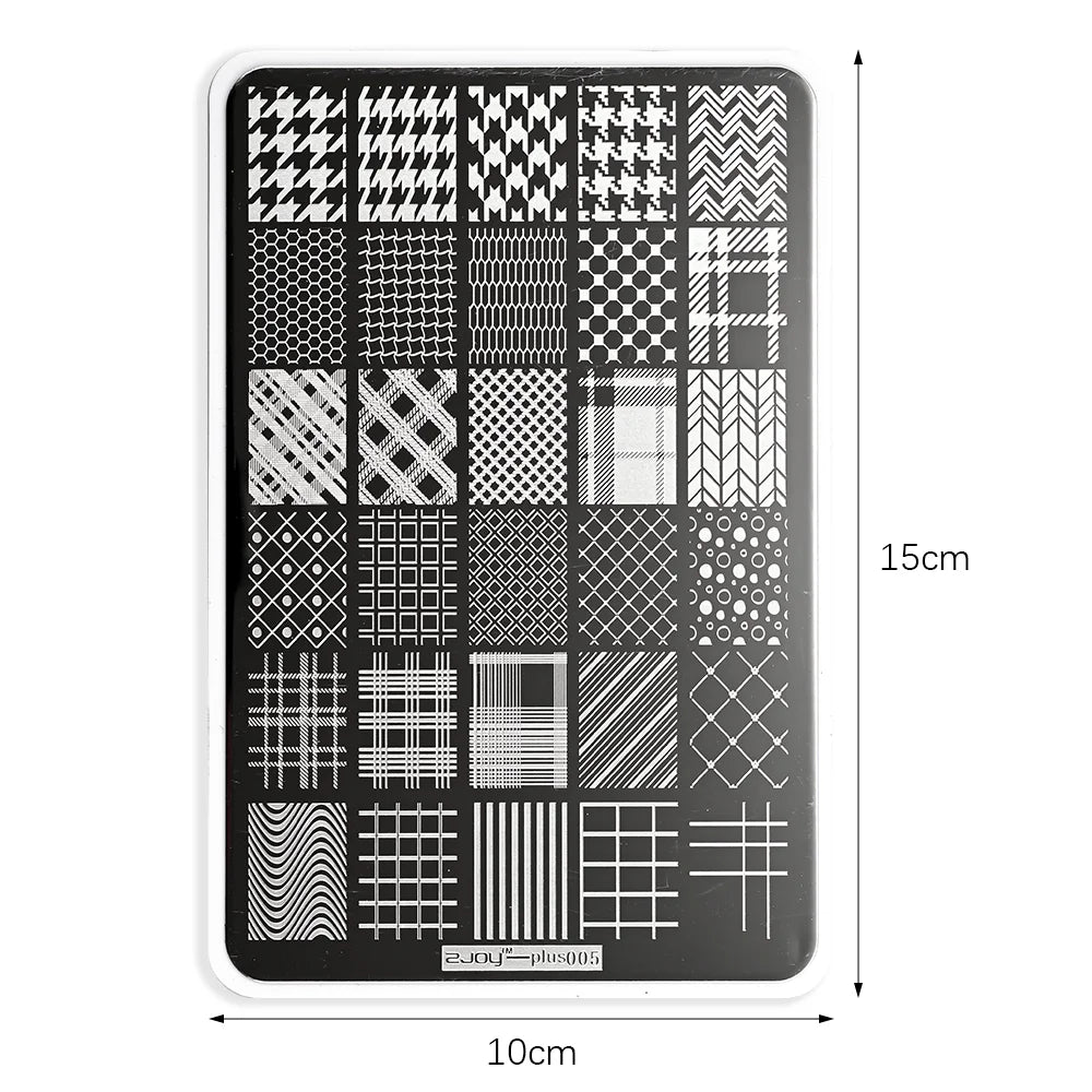 MAFANAILS Big Nail Stamping Plate – Geometry, Animals & Floral Nail Stamping Plate PRIMED