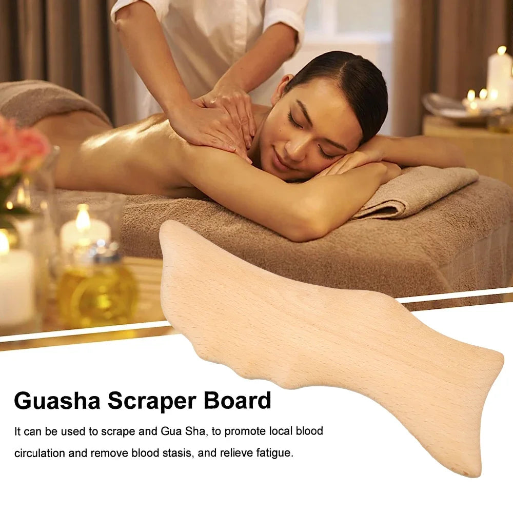 Wooden Dolphin Gua Sha Body Massage Tool – Beech Wood