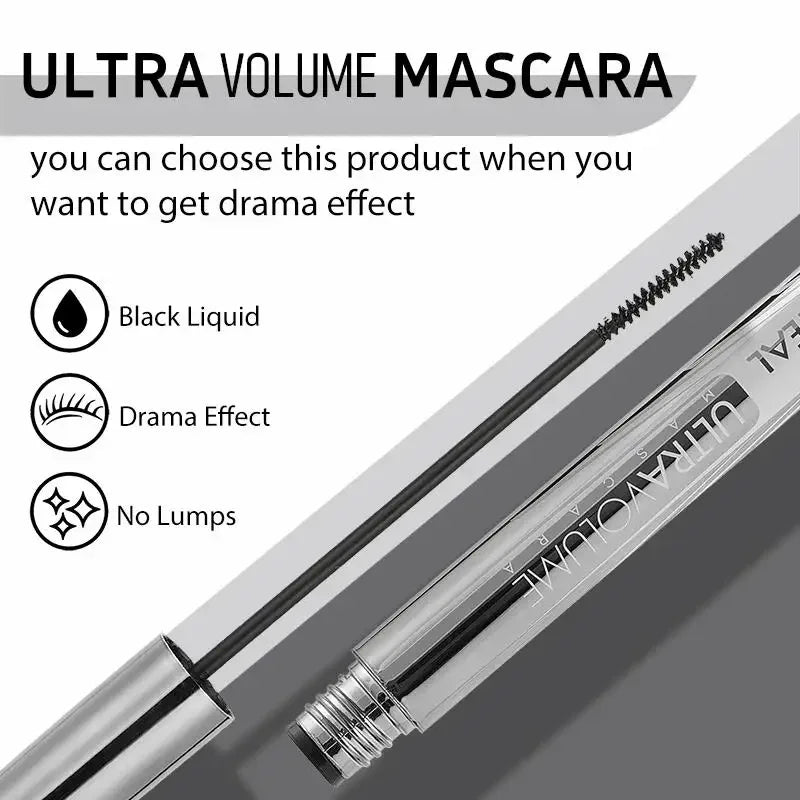 OCHEAL Waterproof Mascara 2mm Micro Brush – Volumizing & Curling Mascara PRIMED