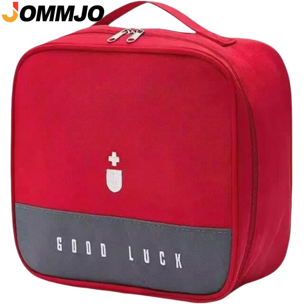 Red Portable First Aid Bag – Multi-Compartment Medical Organizer