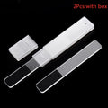 Transparent Glass Nail Files with Box – 2/5 Pcs Manicure Set Glass Nail File PRIMED 2Pcs with box