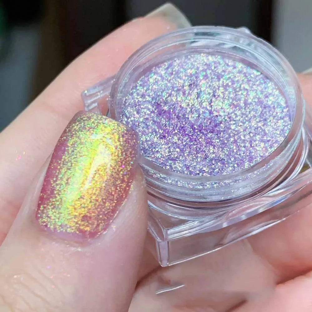 8-Color Iridescent Aurora Chameleon Nail Glitter Powder Nail Glitter Powder PRIMED 06