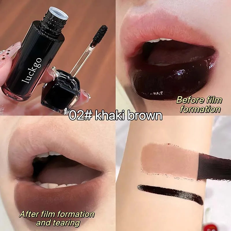 Peel-Off Matte Lip Stain | Waterproof Long-Lasting Lip Tint Peel-Off Lip Stain PRIMED 02 khaki brown