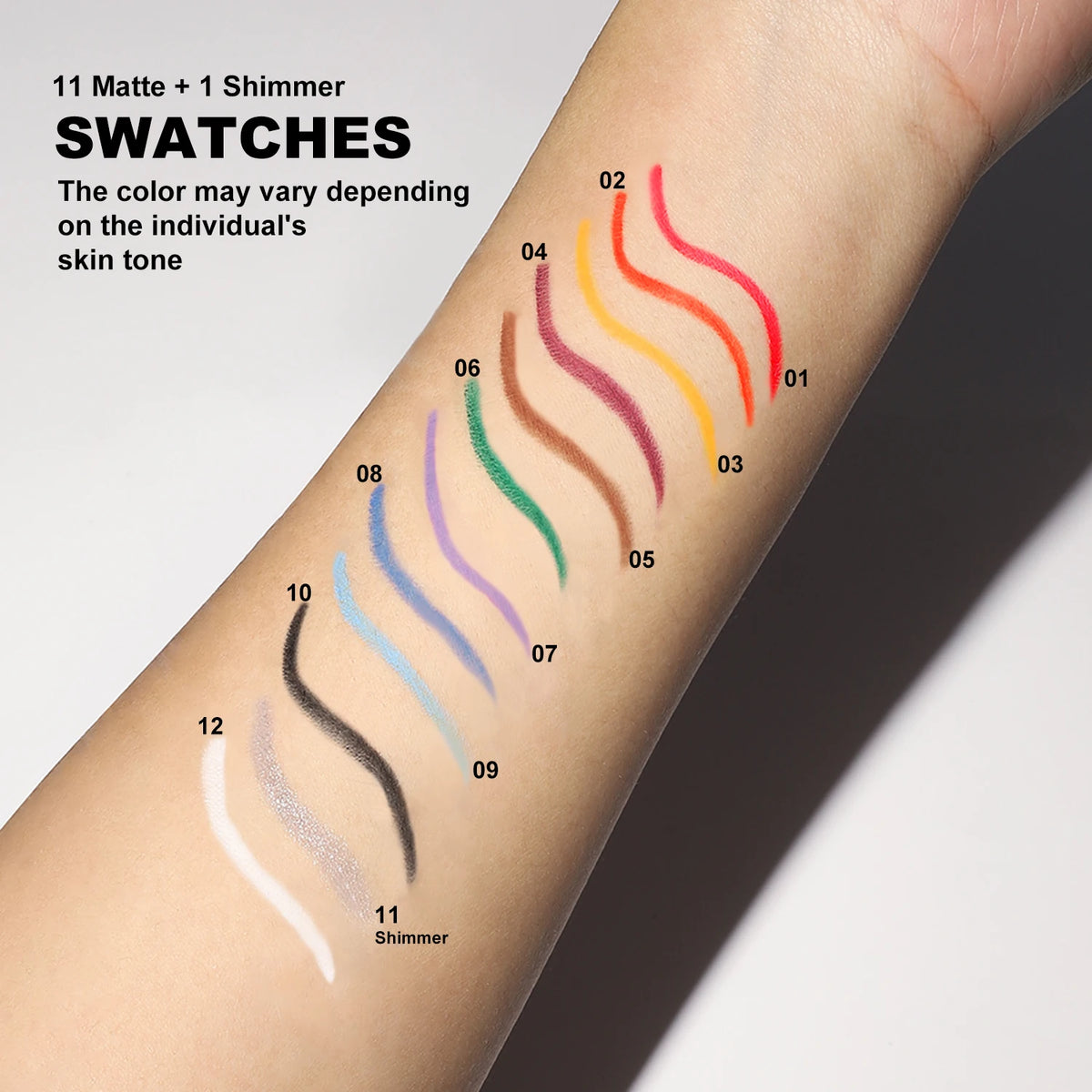 Waterproof Gel Eyeliner Pencil – 12 Colors Matte & Shimmer