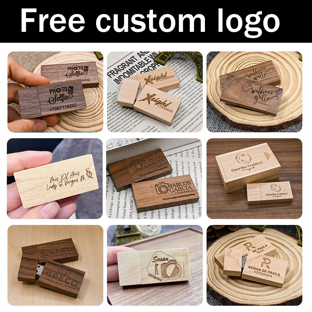 30-Pack Custom Logo Bamboo USB 3.0 Flash Drives 4GB–128GB USB Flash Drive PRIMED