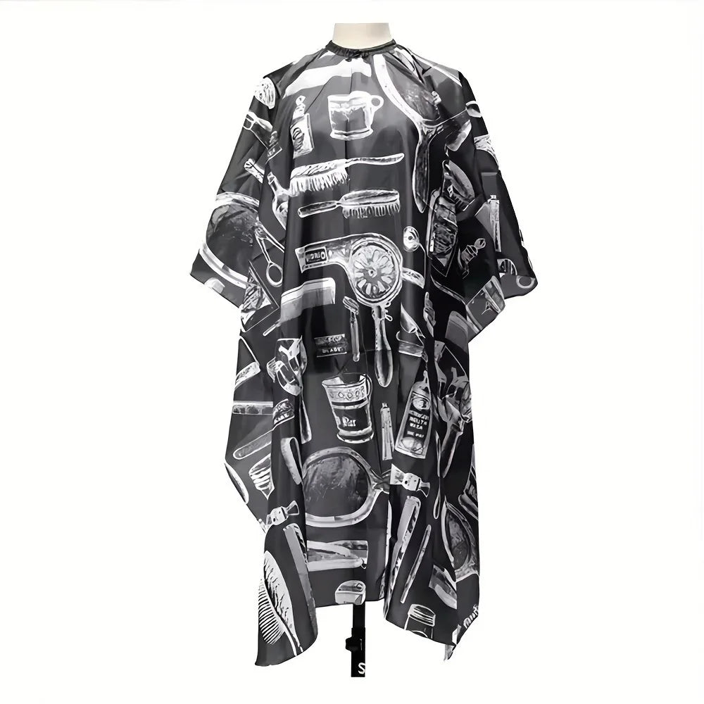 Professional Waterproof Barber Cape – Non-Stick Styling Bib Barber Cape PRIMED SZ99-black