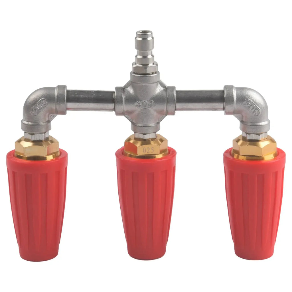 1/4" Stainless Steel Turbo Nozzle | 360° Rotating Quick Connect Pressure Washer Nozzle PRIMED red China Mainland