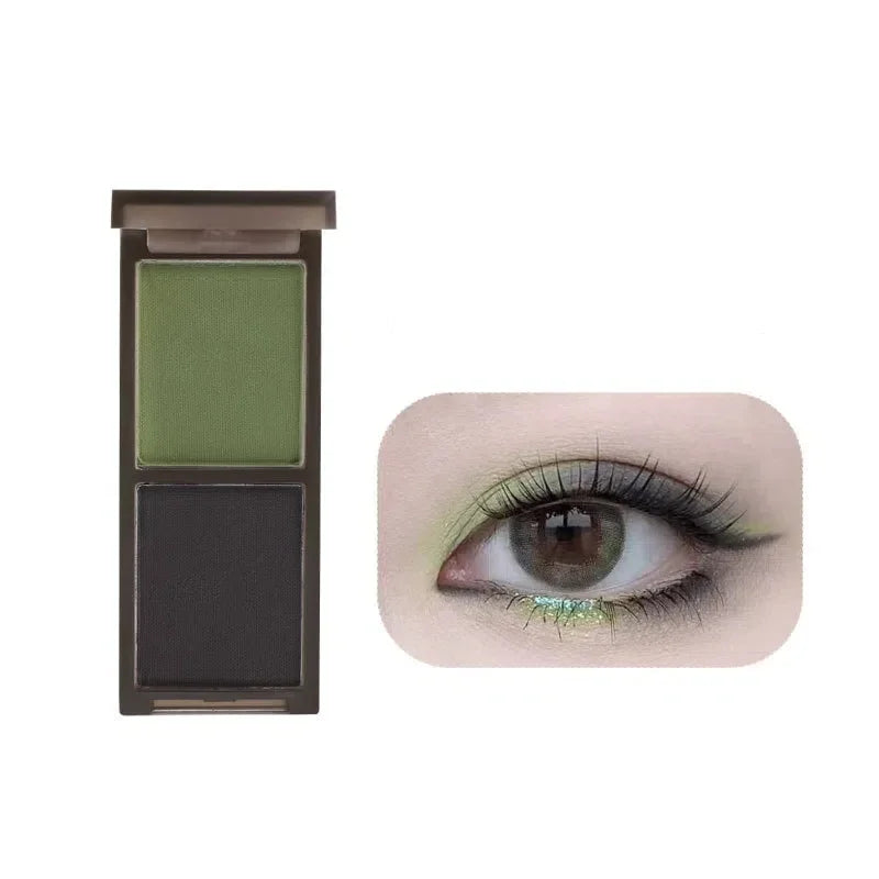 Two-Color Matte & Glitter Eyeshadow Palette – Red & Black