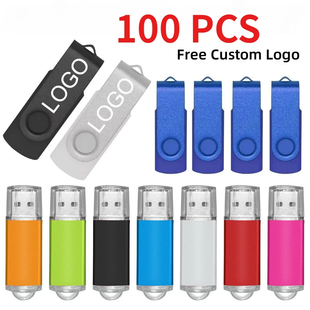 100-Pack Custom Logo USB Flash Drives 128MB–16GB | Bulk USB Flash Drive PRIMED