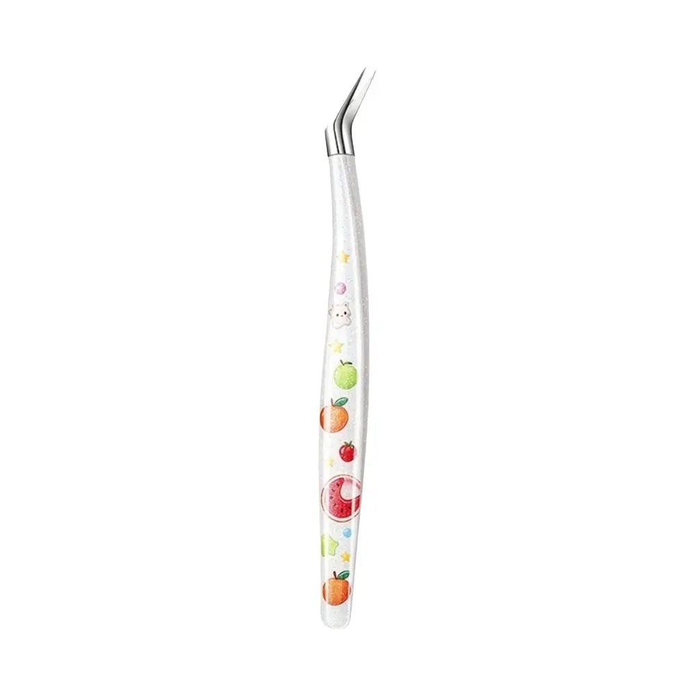 Precision Scrapbook Tweezers – Curved Tip & Glitter Resin Handle