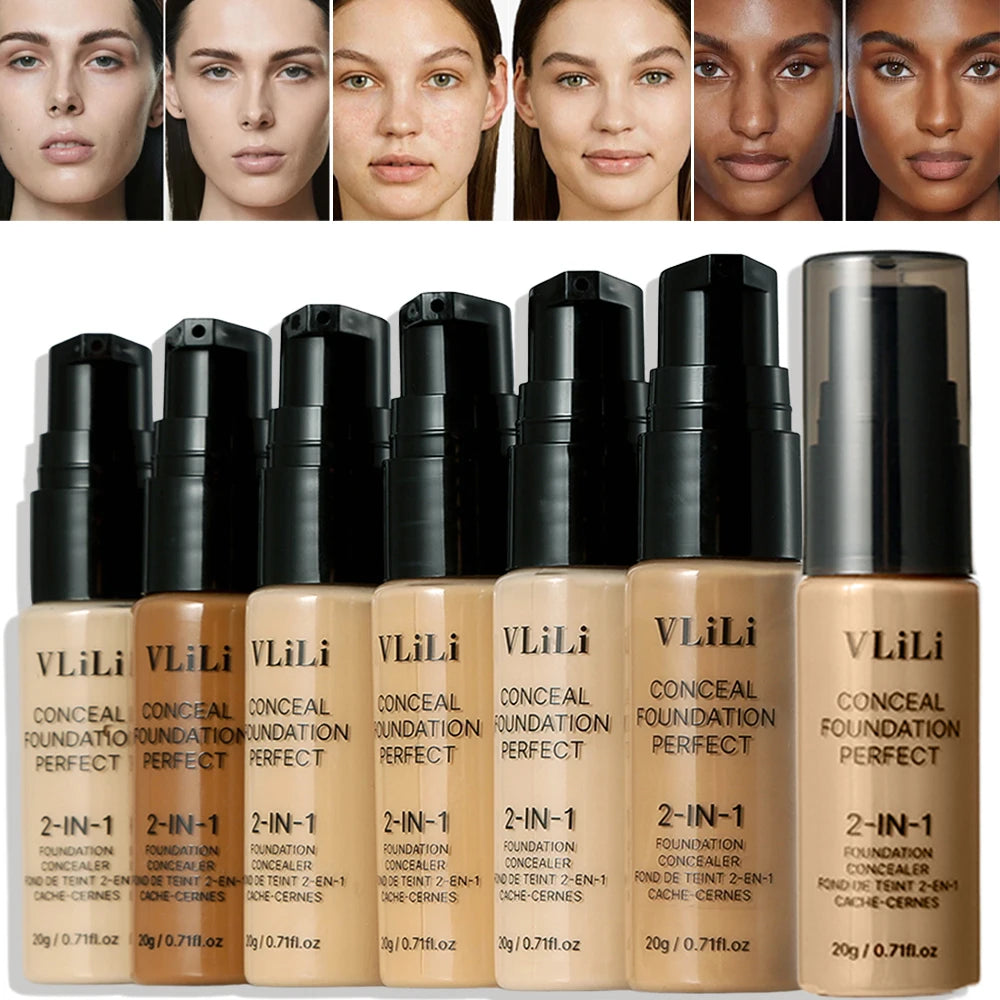 Waterproof Full Coverage Liquid Foundation & Puff Set Liquid Foundation Set PRIMED