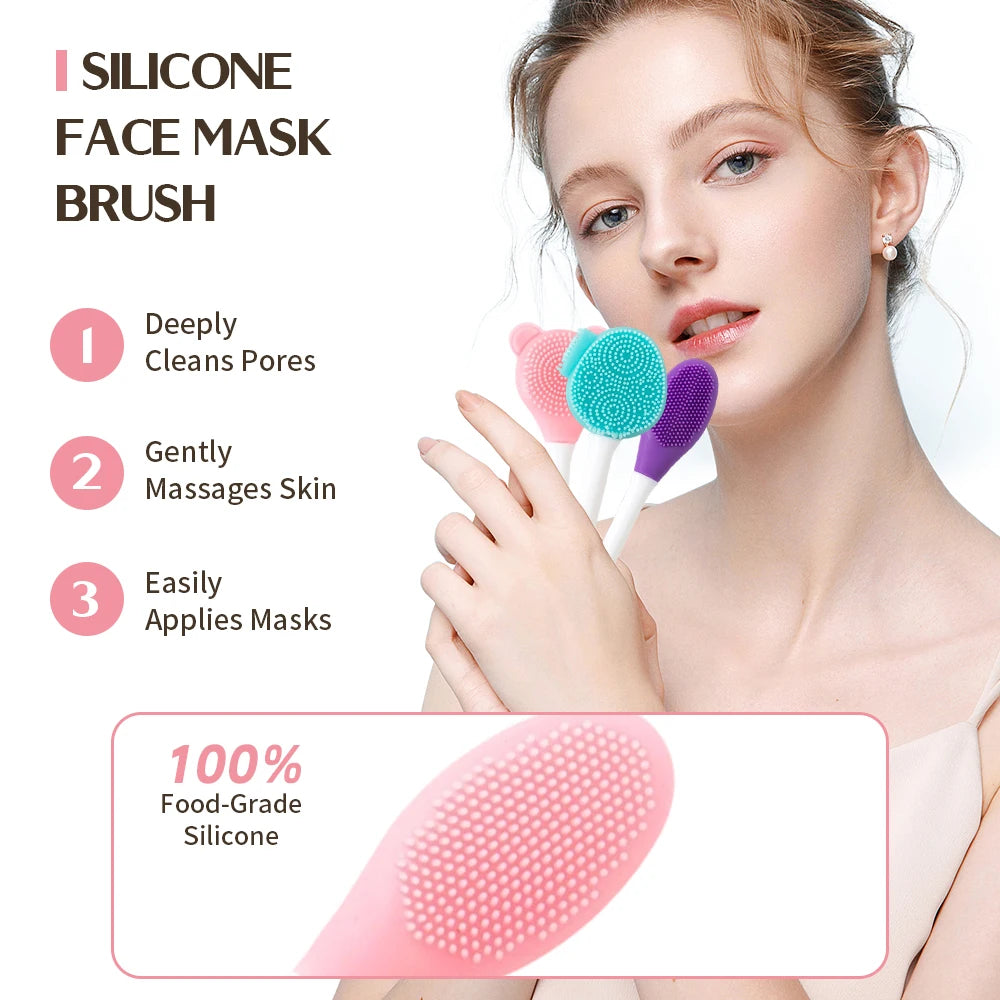 2-in-1 Silicone Facial Cleansing Brush & Mask Applicator Facial Cleansing Brush PRIMED