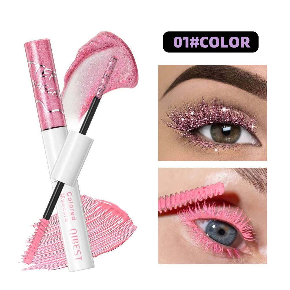 QiBest 2-in-1 Colorful Glitter & Matte Waterproof Mascara