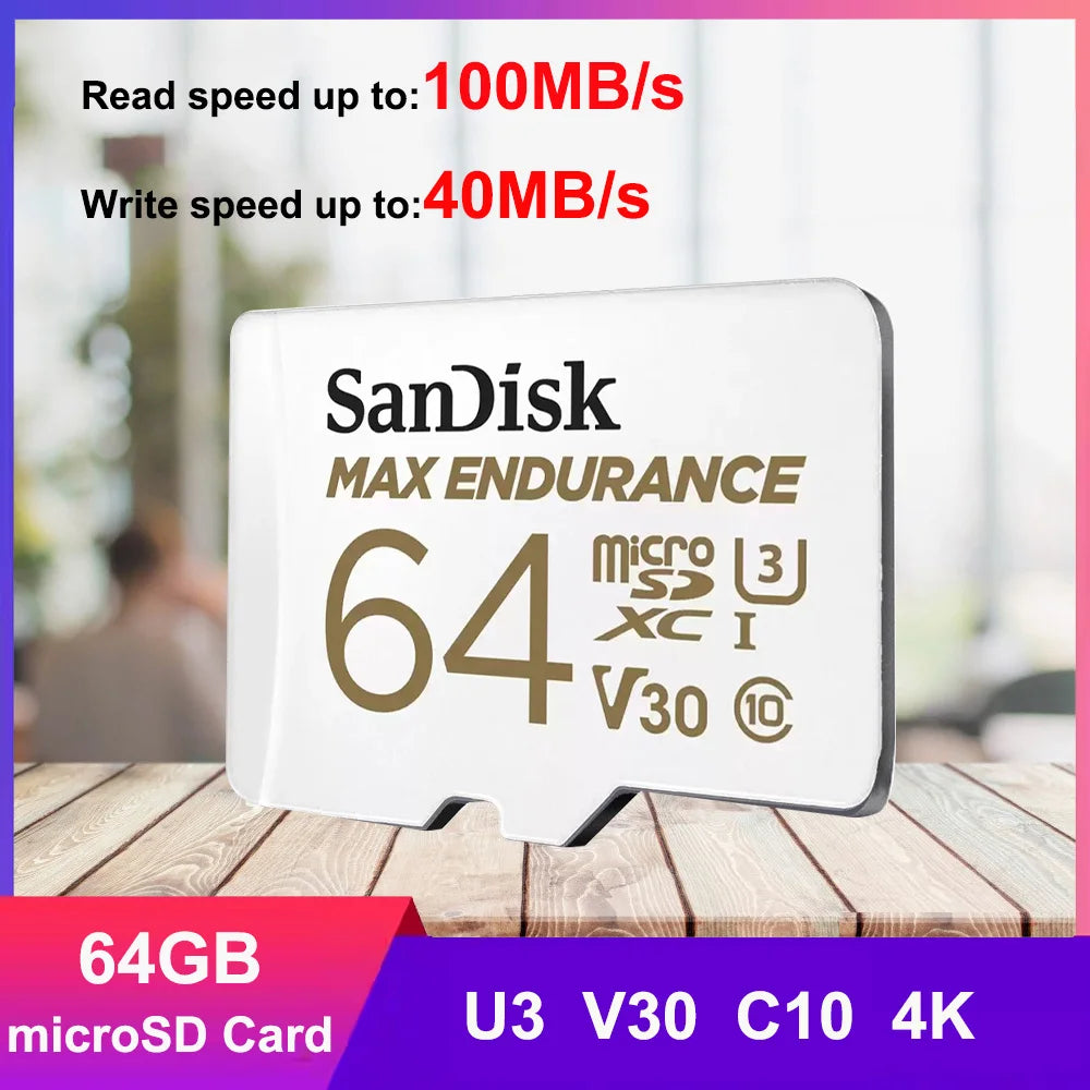 SanDisk Extreme PRO MicroSD Card 32GB–1TB 4K UHD U3 V30 MicroSD Memory Card PRIMED MAX ENDURANCE 64GB