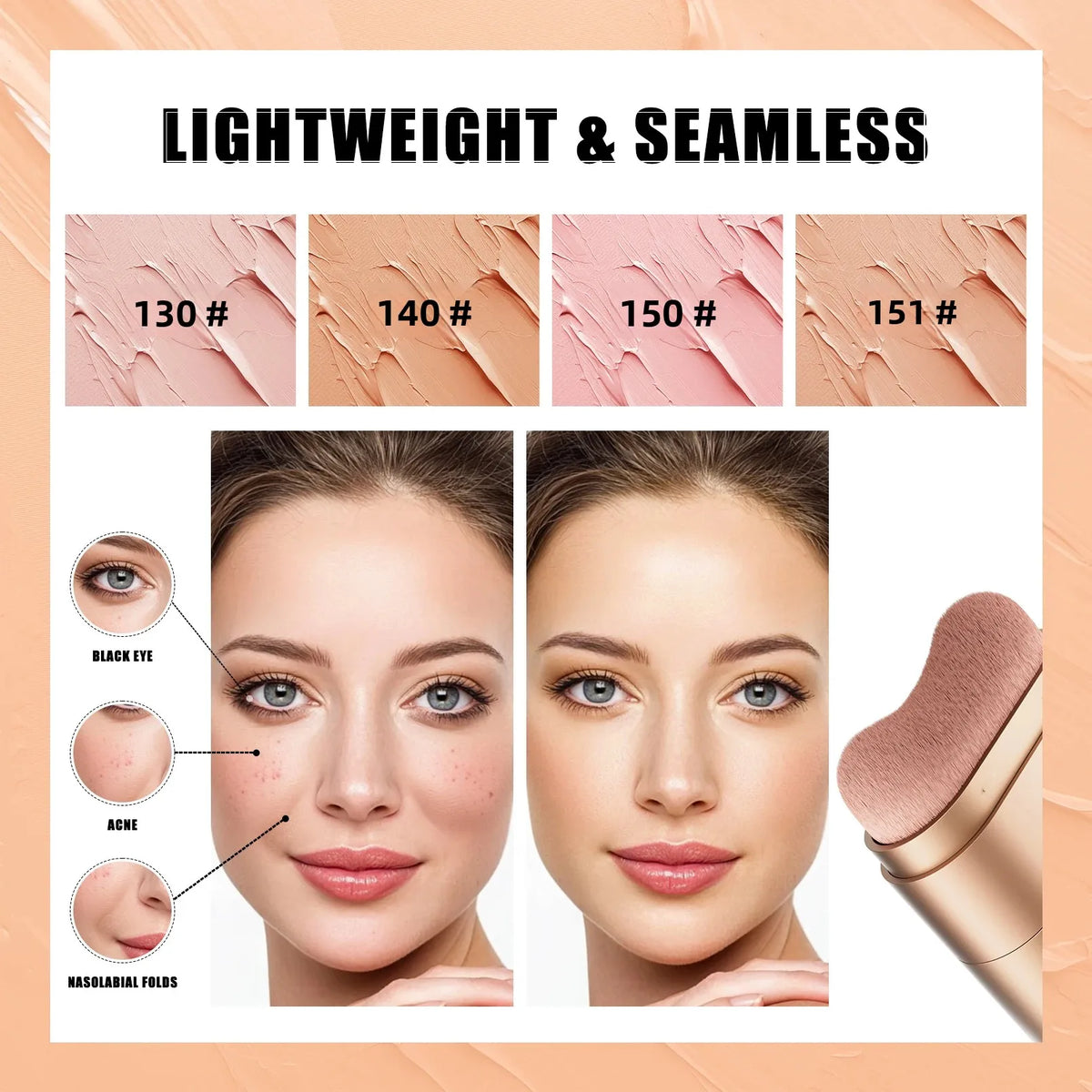 Hello Kiss 2-in-1 Waterproof Concealer Stick & Brush | 12g