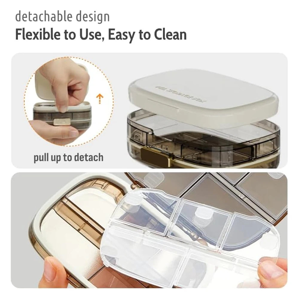 Travel Pill Organizer – 3-Layer Folding, 10 Compartments Pill Organizer PRIMED