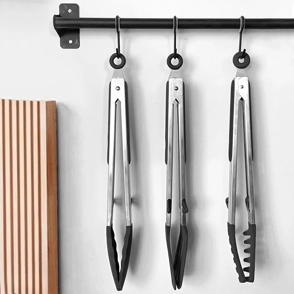 LMETJMA Silicone Kitchen Tongs – BBQ, Pasta & Salad Serving Silicone Kitchen Tongs PRIMED