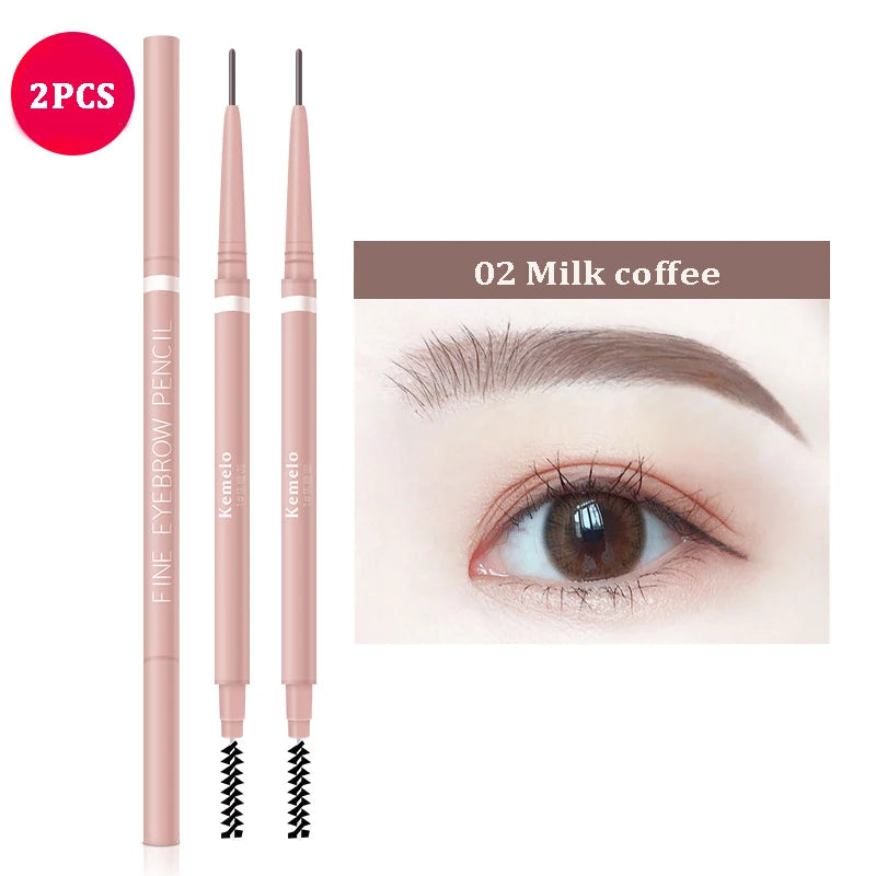 1.5mm Ultra Fine Waterproof Eyebrow Pencil with Brush – 6 Shades
