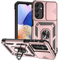 Slide Camera Lens Case Samsung Galaxy A Series Shockproof Phone Armor Case PRIMED For Galaxy A32 4G Rose gold