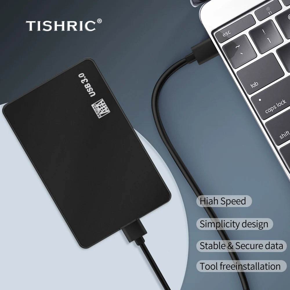 TISHRIC 2.5" SATA to USB 3.0 HDD SSD Enclosure | Type-C HDD SSD Enclosure PRIMED
